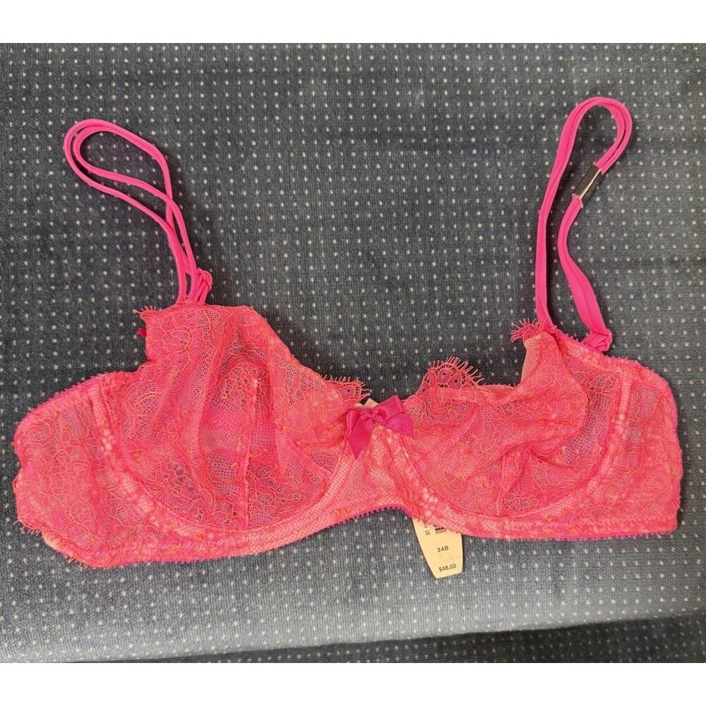 NWT Victorias Secret 34B Very Sexy Chantilly EYELASH Lace Unlined DEMI Bra